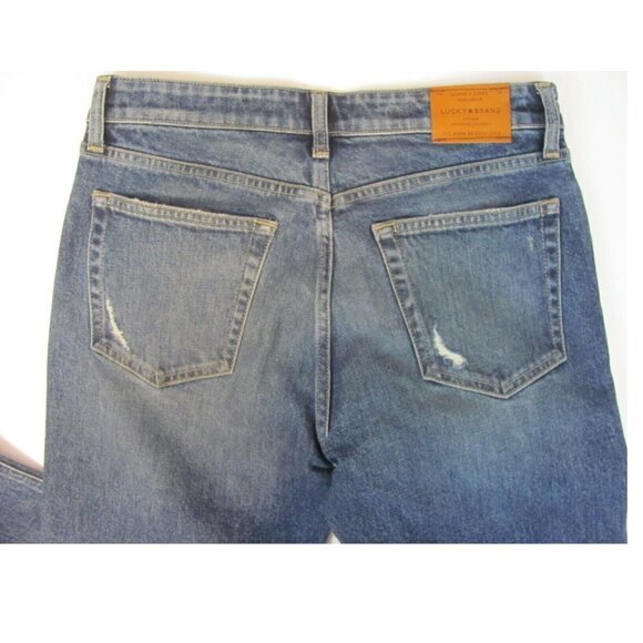 Lucky Brand Jeans Womens Sz 6/28 Straight Leg Mid Rise Med. Wash Distressed NWOT - Picture 6 of 10